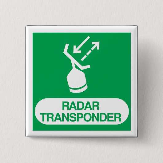 Emergency Radar Transponder Safety Sign Vierkante Button 5,1 Cm (Voorkant)