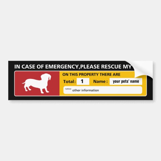 Emergency Sticker (dachshund) (Devant)