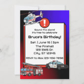 Emergency Vehicles Birthday Kaart (Voorkant)