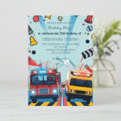 Emergency Vehicles party  invitation    (Debout devant)