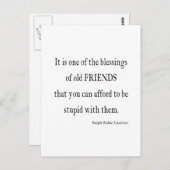  Emerson Friendship Blessing Quote Briefkaart (Voorkant / Achterkant)