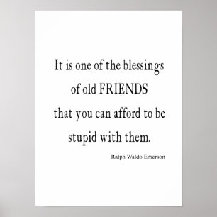 Emerson Friendship Blessing Quote Poster
