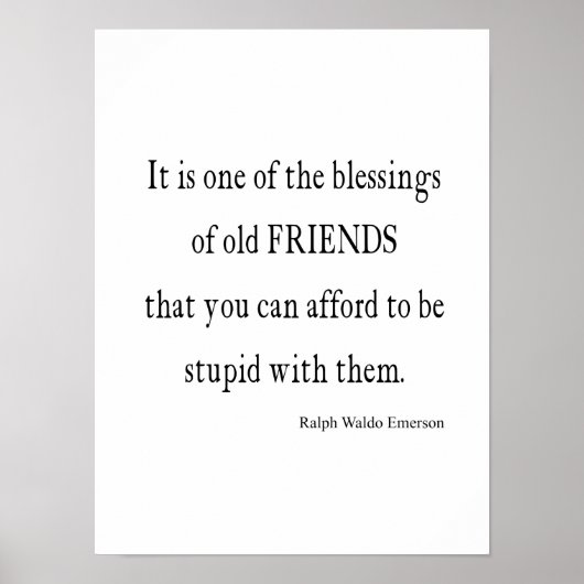  Emerson Friendship Blessing Quote Poster (Voorkant)