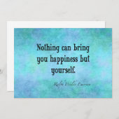  Emerson Happiness Inspirerend Quote Blue (Voorkant / Achterkant)
