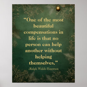 Emerson Helping Quote    groen Poster