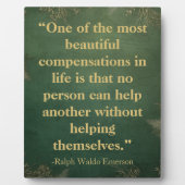 Emerson Helping Quote |  groen tafelblad Fotoplaat (Voorkant)