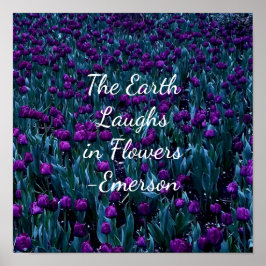 Emerson inspiration quote in paarse tulpbloem poster