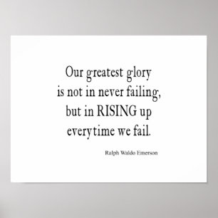 Emerson Overkomende falingquote Poster