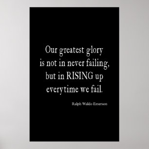 Emerson Overkomende falingquote Poster