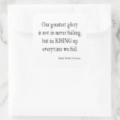  Emerson Overkomende falingquote Vierkante Sticker (Tas)
