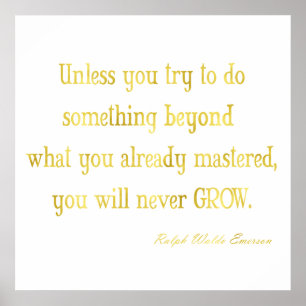 Emerson Quote Gold Faux Glitter Metallic Sequins Poster