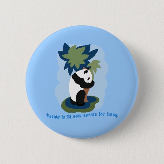 Emerson Quote met bedreigde Panda Ronde Button 5,7 Cm (Voorkant)