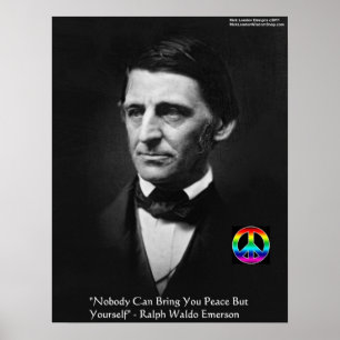 Emerson "Vreedzaam Jezelf" Wijsheid Quote Poster
