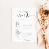 EMERY Whimsi Word Scramble Baby shower Carte de je