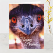 Émeu très grand de vieil homme de carte de joyeux (Fleur jaune)