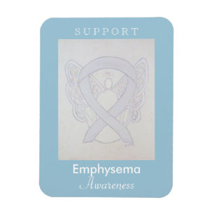 Emfysema Awareness Ribbon Angel Custom Magnet Magneet