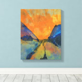 Emil Nolde Mountain Landscape Valley with Sunset Canvas Afdruk (Insitu (Houten vloer))