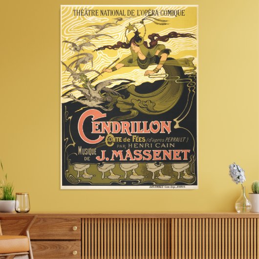 Emile Bertrand poster Jules Massenet's Cendrillon Canvas Afdruk (Insitu (Woonkamer))