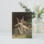 Émile Munier Two Cupid Figures die op een bank zit Briefkaart (Staand voorkant)