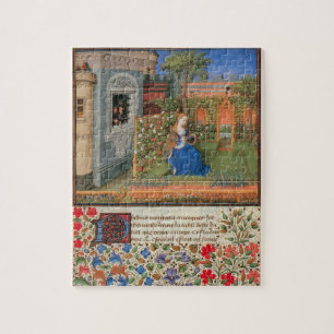 Emilia in de tuin van het roos middeleeuwse kunst legpuzzel