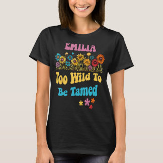 EMILIA Naam Schattige Retro Meisjes Wildflower EMI T-shirt