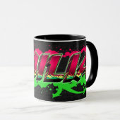 Emilia prénom Graffiti red Tasse verte (Devant droit)