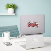Emilia red Heart Graffiti Aufkleber Sticker (Laptop op bureau)