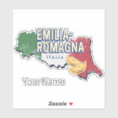 Emilia Romagna Vlag Italië Retro Regio Kaart Sticker (Vel)