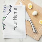 Emilia Romagna Vlag Italië Retro Regio Kaart Theedoek (Quarter Fold)