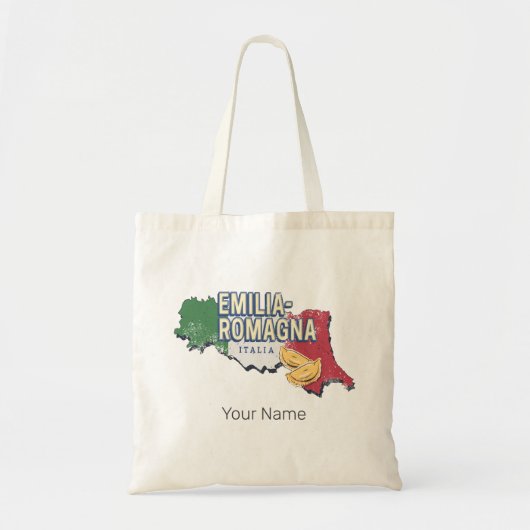Emilia Romagna Vlag Italië Retro Regio Kaart Tote Bag (Voorkant)