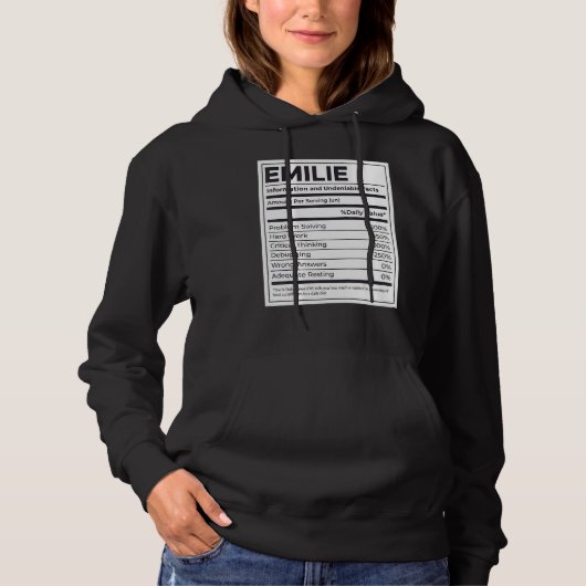 Emilie Nutrition Information Problem Solution Hard Hoodie (Voorkant)