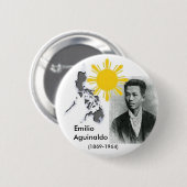 Emilio Aguinaldo Pin Ronde Button 5,7 Cm (Voorkant /achterkant)