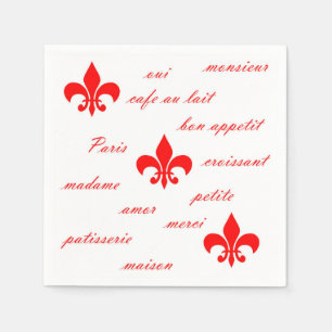 Emilion Paper Napkins Red over White Servet
