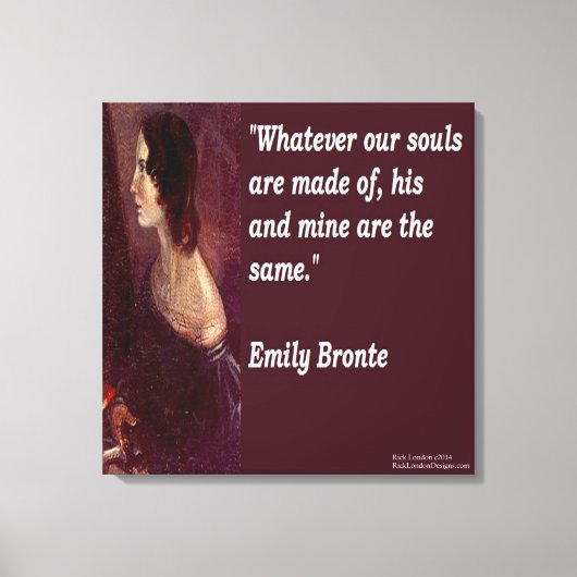 Emily Brontë & Citation "Nos Âmes" Impression sur (Recto)