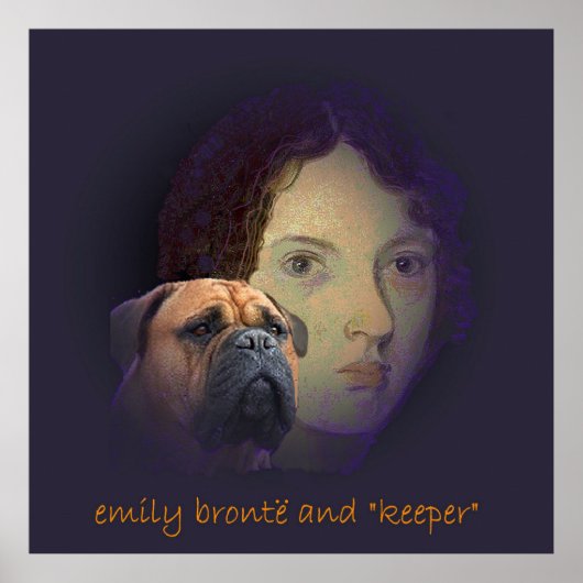 Emily Bronte en haar hond "Keeper" Poster (Voorkant)