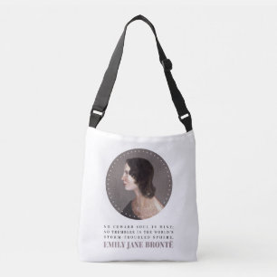 Emily Bronte Portrait en Quote - Geen Coward Soul Crossbody Tas