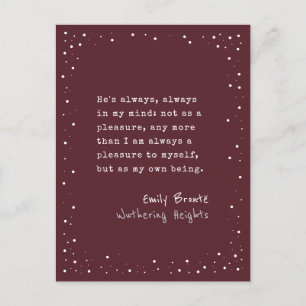 Emily Brontë, wiuthering Heights Quote-schrijfmach Briefkaart