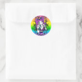 "Emily" Celestial Rainbow Crystal Ball Faery Ronde Sticker (Tas)