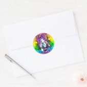 "Emily" Celestial Rainbow Crystal Ball Faery Ronde Sticker (Envelop)