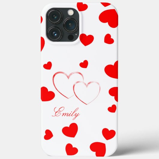 Emily - Cute Hearts - mooie leuke iPhone cover (Achterkant)