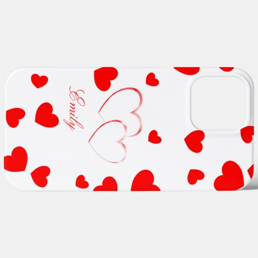 Emily - Cute Hearts - mooie leuke iPhone cover (Achterkant (horizontaal))