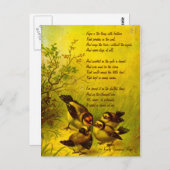 Emily Dickinson  Geschilderde Sparrows Briefkaart (Voorkant / Achterkant)