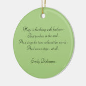 Emily Dickinson "Hope" Hummingbird Keramisch Ornament (Links)