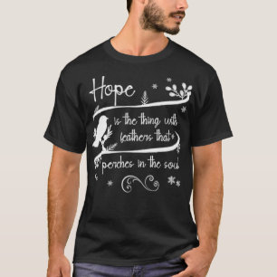 Emily Dickinson Hope is het ding met Feathers Bi T-shirt