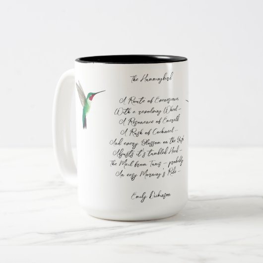Emily Dickinson Hummingbird Two-Tone Coffee Mok (Voorkant links)