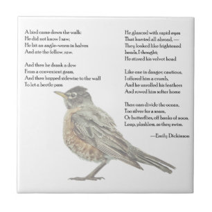 Emily Dickinson "In de tuin" gedicht tegen de berg Tegeltje