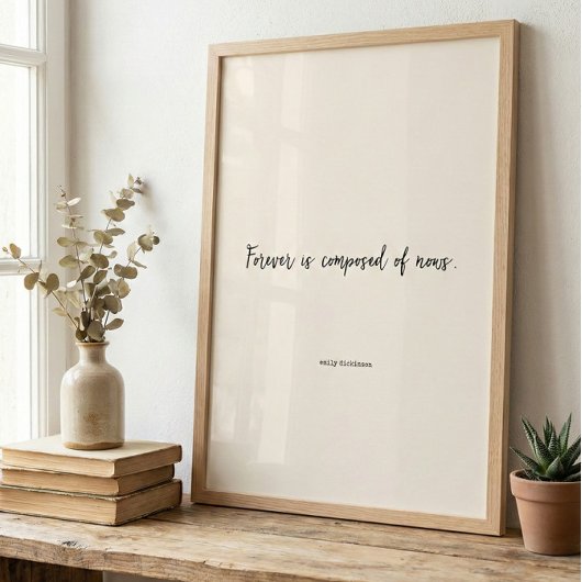 Emily Dickinson Literary Author Quote Script  Poster