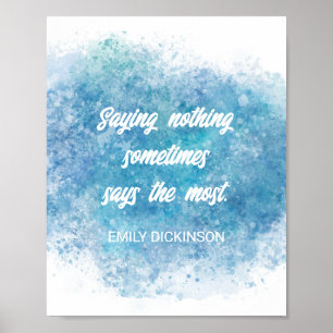 Emily Dickinson Literary Quote over blauwe waterve Poster