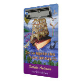 Emily Dickinson Poem Frigate Book Ship Custom Name Mini Klembord (Angled2)