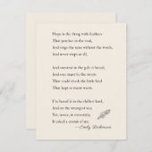 Emily Dickinson Poem hoop is iets met veren (Voorkant / Achterkant)